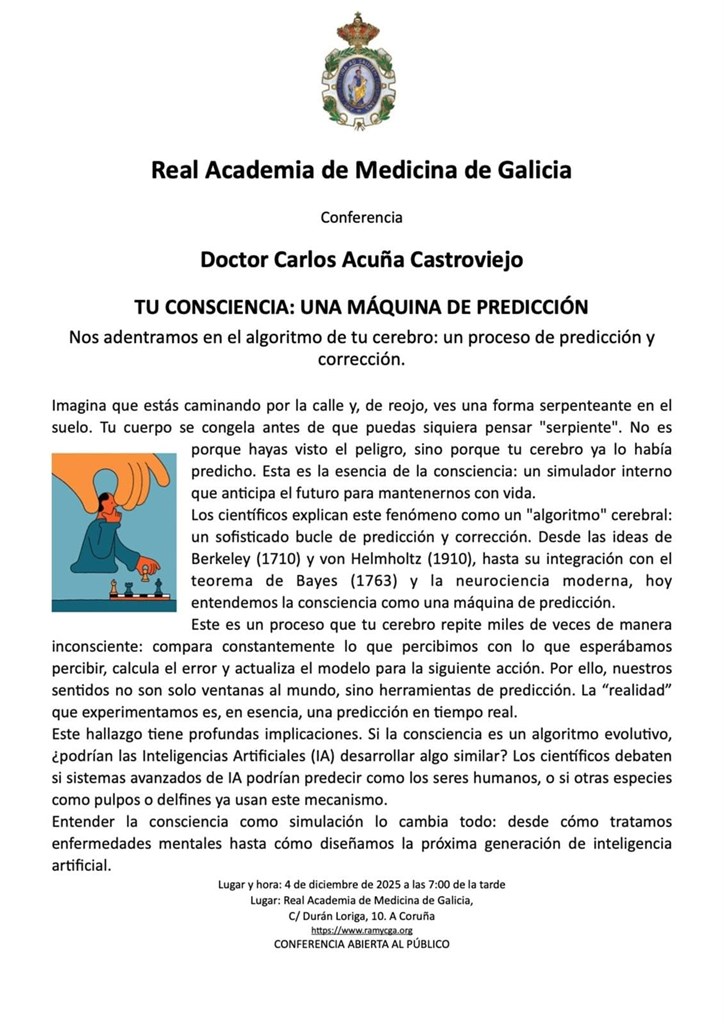 TU CONSCIENCIA: UNA MÁQUINA DE PREDICCIÓN. Nos adentramos en el algoritmo de tu cerebro: un proceso de predicción y corrección.