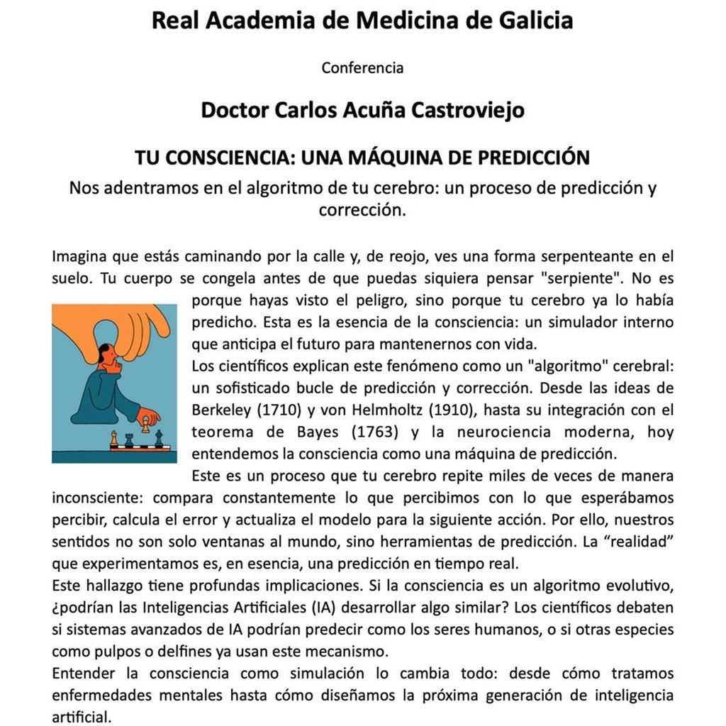 TU CONSCIENCIA: UNA MÁQUINA DE PREDICCIÓN. Nos adentramos en el algoritmo de tu cerebro: un proceso de predicción y corrección.